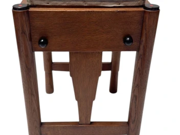 Art Deco Amsterdamse School Stool with Adjustable Seat, 1920s